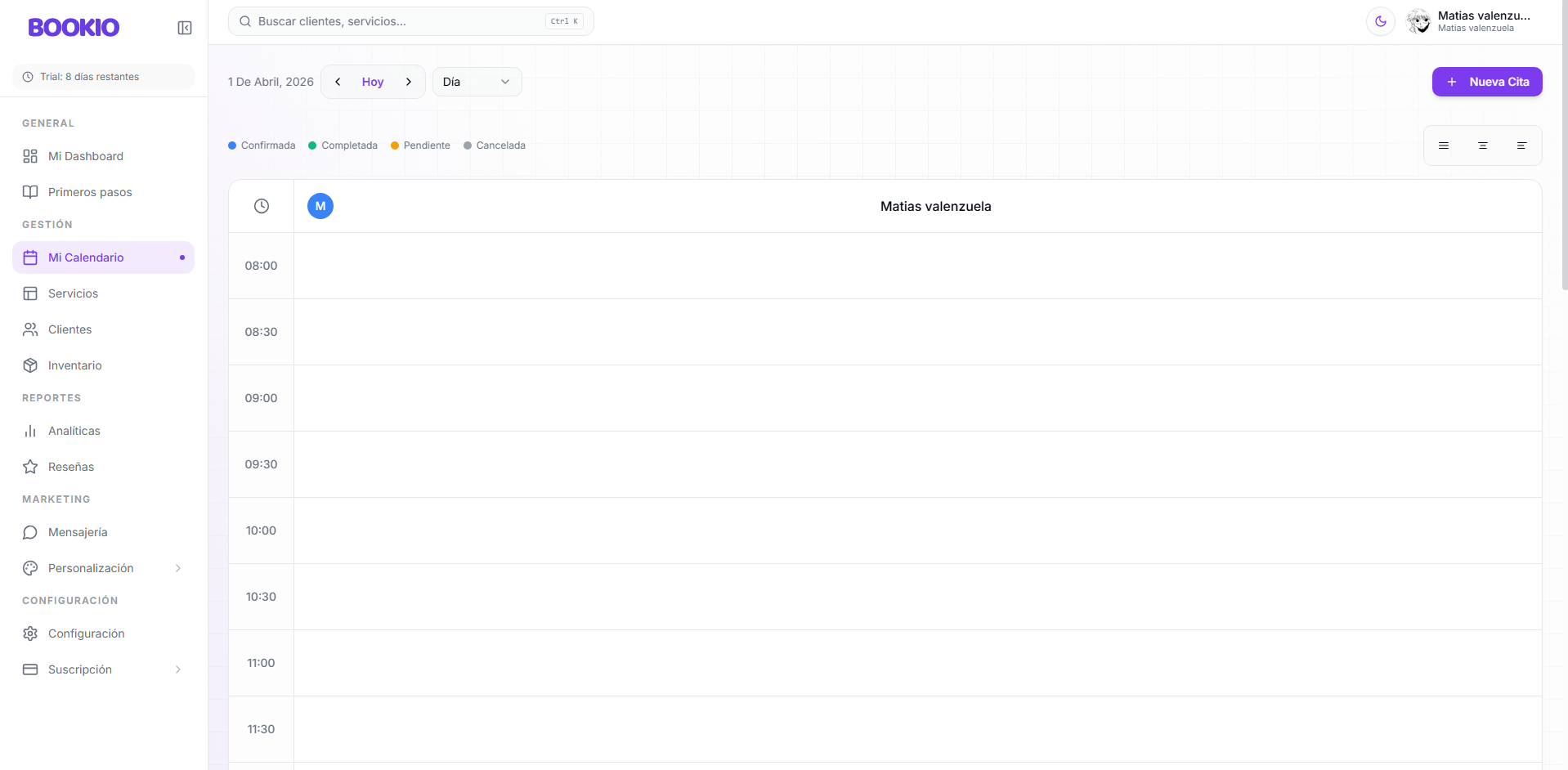Bookio - Sistema de Gestión de Citas y Profesionales