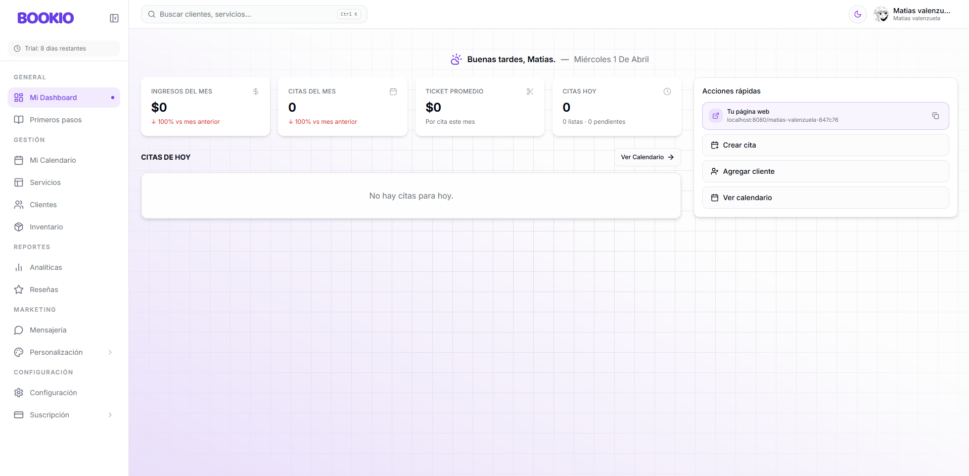 Bookio - Sistema de Gestión de Citas y Profesionales